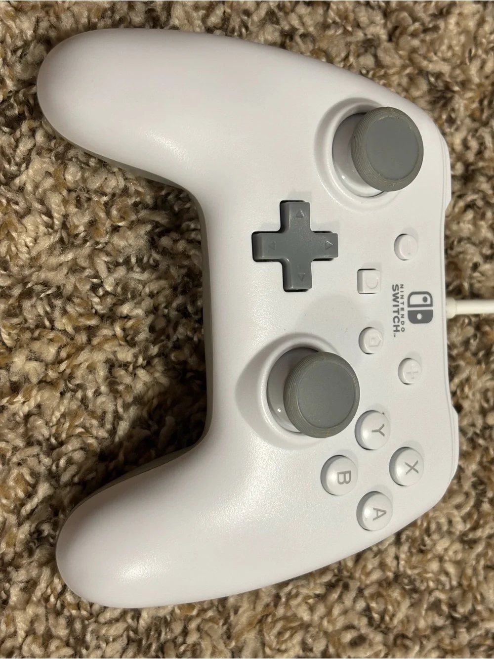 Nintendo White Wired Pro-Style Controller with Gray Sticks